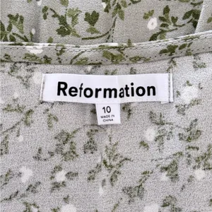 Reformation Ember Button Front Skirt Size 10 Green Floral thumbnail 4