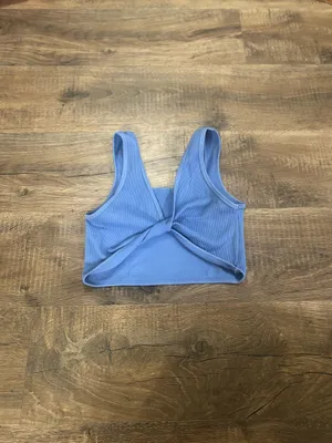 Cute blue crop tank top thumbnail 2