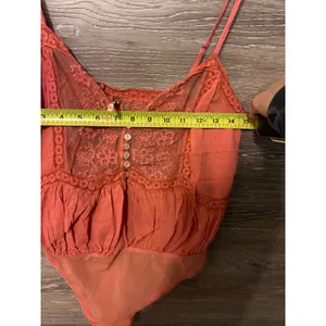 Free people cami size small top one piece orange tank strap boho excellent thumbnail 3