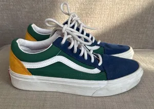 Vans Blue and Green Skate Sneakers with Suede Canvas thumbnail 5