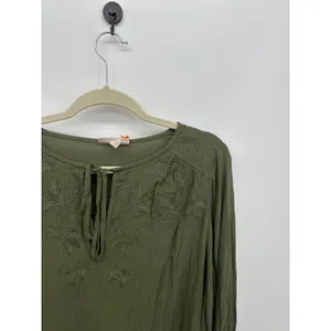 Knox Rose Womens Green Long Sleeve Boho Top Size M‎ NWT Peasant Fall thumbnail 4