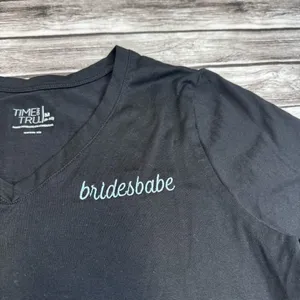 Time and Tru Women's Bridesbabe Tee Black Light Blue Medium Wedding Shirt thumbnail 3