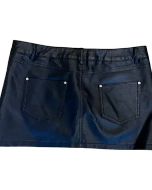 Edikted Low Rise Faux Leather Micro Mini Skirt 10 M Black thumbnail 4