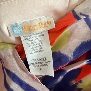 Rubber Ducky Floral Strapless Maxi Dress LARGE thumbnail 9