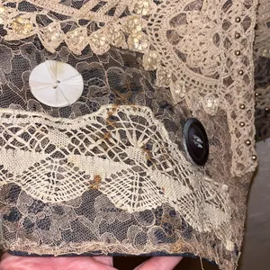 Vintage Silk Vest Lace Embellished Beads Sequin Floral Boho thumbnail 7