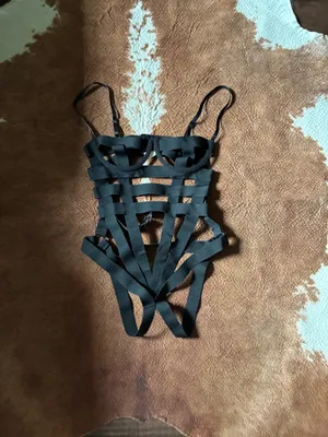 Black lingerie teddy size medium thumbnail 2