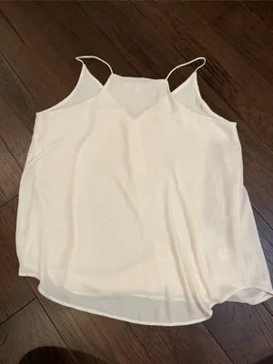 LOFT Cream Silk-Feel Spaghetti Strap Cami Size Large Petites - C30-141 thumbnail 6