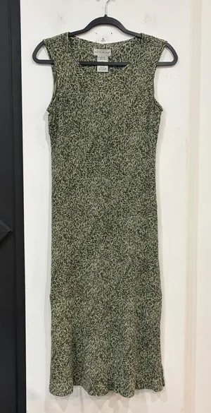 White Stag Green Animal Print Sleeveless Dress Size 18 Plus Y2K Leopard Tank thumbnail 1