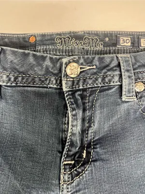 ⁠Miss Me Mid-Rise Easy Bootcut Embellished Sequins Studs Womens Jeans Size 30 thumbnail 5