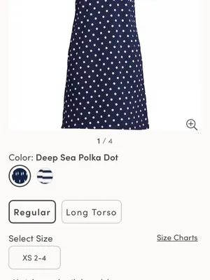 Lands End Women's Cotton Jersey Swim Cover-up Polka Dot Print Dress Size Small thumbnail 3
