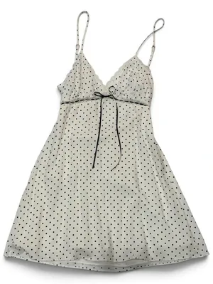 Hollister Polka Dot Lace Babydoll Mini Dress Bow Back Petite S thumbnail 1