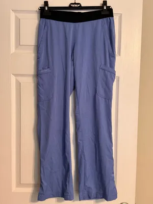 Women's Healing Hands Rachel 7-pocket Cecil Blue Scrub Pants Size Petite Small thumbnail 3