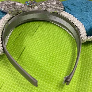 Disney’s Frozen Themed Minnie Ears with silver sequined bow thumbnail 3