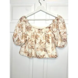 Abercrombie & Fitch Floral‎ Puff Sleeve Linen Top XS thumbnail 4