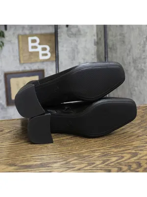 A New Day Womens Faux Leather Block Heel Booties Boots Black 9M thumbnail 5