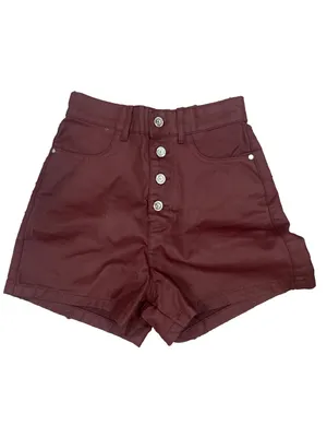 Zara Vegan leather High-Waist Button Front shorts thumbnail 2