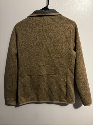 FIGS Women's Zip-Up Fleece Jacket in Tan thumbnail 3