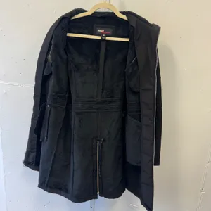 2010s M60 Miss Sixty Black Softshell Faux Fur Lined Hooded Parka Jacket Medium thumbnail 3