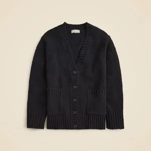 NWT!! J. CREW Marina V-Neck Cardigan Sweater Pockets Solid Black‎ Preppy Medium thumbnail 8