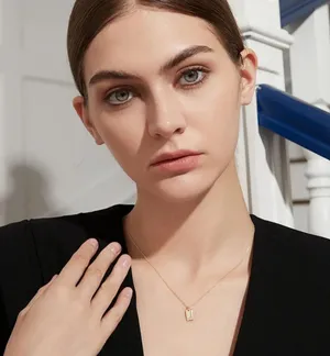 Boutique 14k gold plated 925 Silver Dainty Tag Necklace thumbnail 5