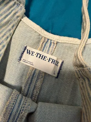 NWT Free people high roller railroad shortalls L thumbnail 6