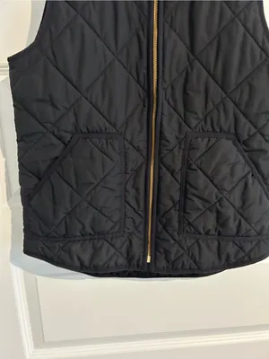 J Crew Black Quilted Vest Size S thumbnail 3