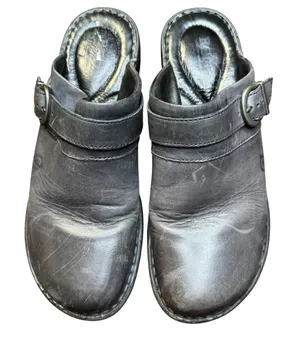 Born Clogs Shoes Womens Size 8 Black Leather Buckle Slip On‎ Comfort Walking thumbnail 1