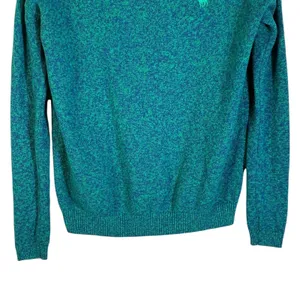 Abercrombie & Fitch Marled Knit Scoop Neck Sweater Teal Green Preppy Logo Size M thumbnail 4