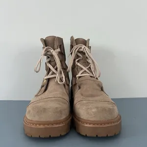 Sorel Joan Now Omega‎ Taupe Suede Waterproof Lace Up Winter Boots thumbnail 3