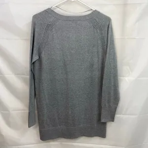 A.N.A. women's gray button front pocket long deep v-neck casual cardigan sweater thumbnail 7