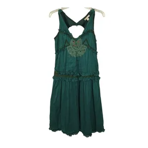 Urban Outfitters Lux Victorian Steampunk Green Midi Dress Size 5 thumbnail 2
