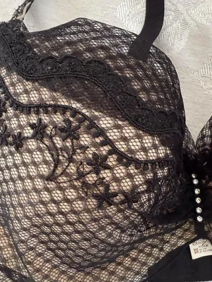 Black lace balconette bra Brown Size 34 thumbnail 4