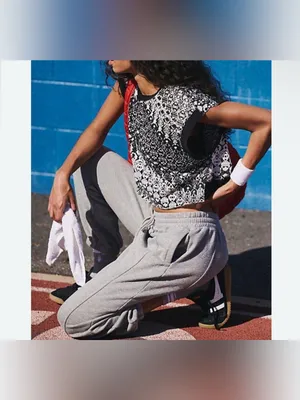NWT Free People FP Movement My Time Printed Tee - White Black Geo Combo - XL thumbnail 6