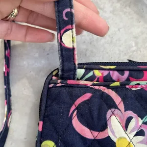 Vera Bradley‎ Mini Hipster Crossbody RIBBONS Winter 2012 Navy Blue Floral Pink thumbnail 6