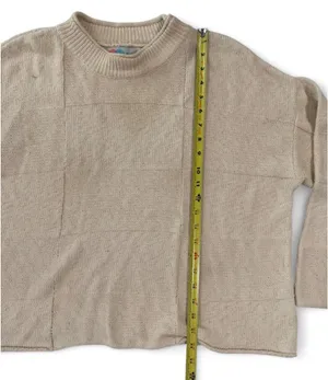 Free People FP Beach cream checkered gingham sweater M thumbnail 7