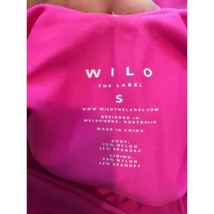 Wilo The Label Hot Pink Ribbed One Piece Swimsuit Cross Back Small‎ thumbnail 5
