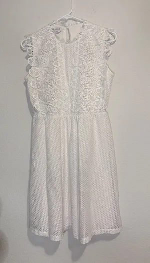 bebe white Lace Floral Sleeveless Dress 4 thumbnail 1