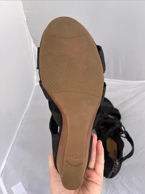 UGG Yasmin Snake Embossed Leather Wedge Sandals - Size 8.5 thumbnail 16