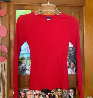 Old Navy Red Long Sleeve Shirt thumbnail 1