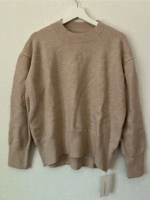 Commense Women’s Crewneck Sweater in Beige - Classic Knit XS NWT thumbnail 1