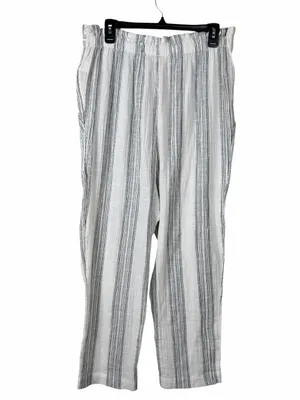 Free People Pants Size Large NWT Ivory Semi Sweet High Rise Coastal Beach Crop thumbnail 5