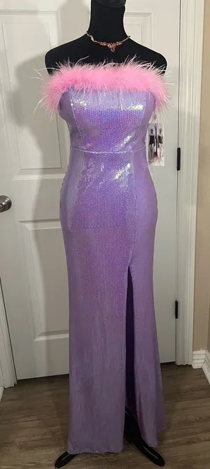 Purple sequin masquerade costume dress thumbnail 1