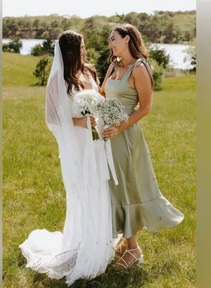SHOW ME YOUR MUMU Claire Midi Dress In Moss Green Luxe Satin thumbnail 8
