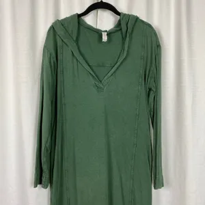 Anthropologie Daily Practice Green Hooded Maxi Dress Sz.XS thumbnail 6