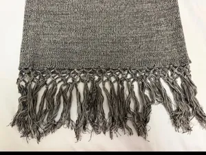 Heather gray marled fringe hem knit dress from the boutique brand Klesis thumbnail 7