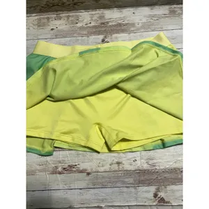 Nike Dri-Fit Tennis Skort Skirt Size Large Yellow Green Athleisure Active thumbnail 3
