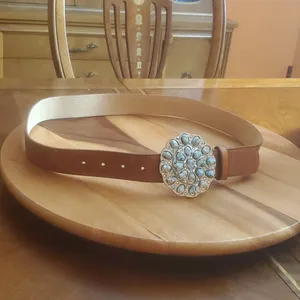 Leather Rock leather Belt 36/L Blue thumbnail 3