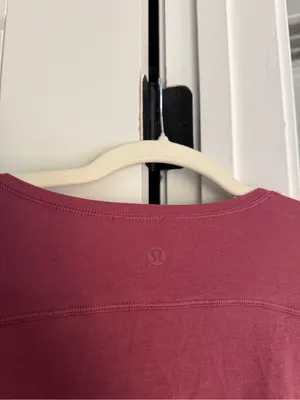 Lululemon To The Point Long Sleeve Misty Merlot Pima cotton tie side thumbnail 5