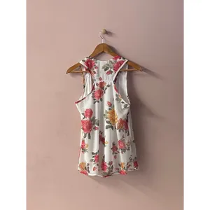 White Floral Racerback Top Size M Size M thumbnail 2
