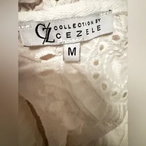 Collection by cezele 100% Cotton Eyelet Ruffle Summer Casual Dress SZ M. L-14 thumbnail 11